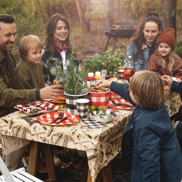 Rutete Snacksbeger Svart og Rød 2-pakning
