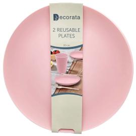 Gjenbrukbare Dype Tallerkener Rosa Decorata