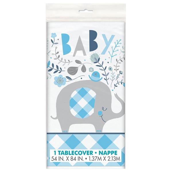 Babyshower Plastduk Elefant Blå