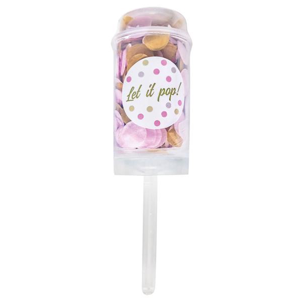 Konfetti Push Pop Hvit-Rosa-Beige