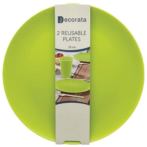 Gjenbrukbare Tallerkener Limegrønn Decorata
