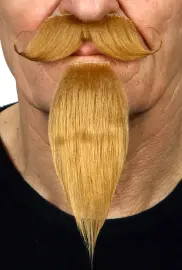 Handlebar and Chin Puff Bart M&oslash;rkeblond