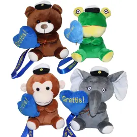 Studentbamse med Hjerte Grattis 23 cm