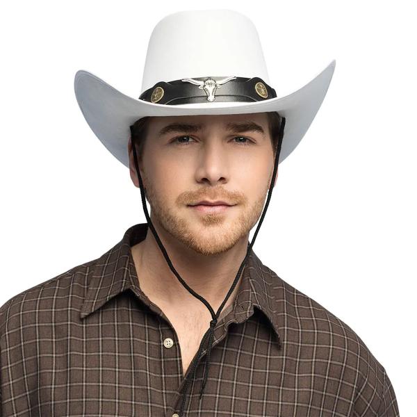 Cowboyhatt Oksehode Hvit