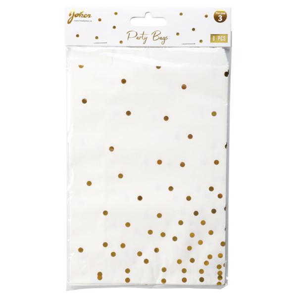 Festposer med Gullprikker 8-pakning