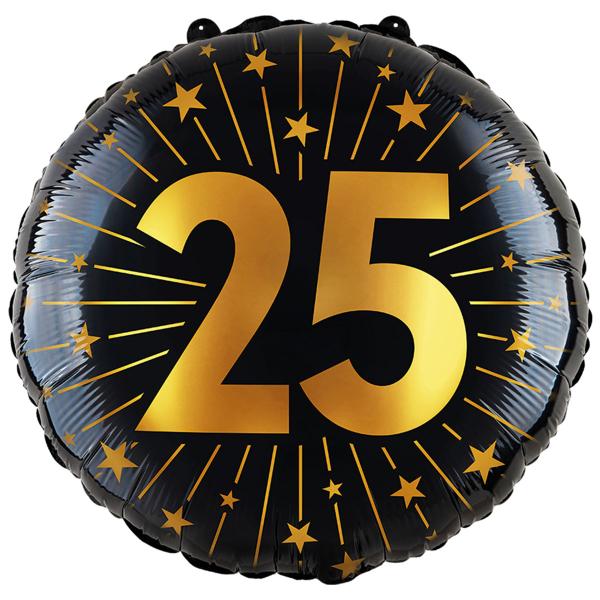 Folieballong med Stjerner og Tallet 25