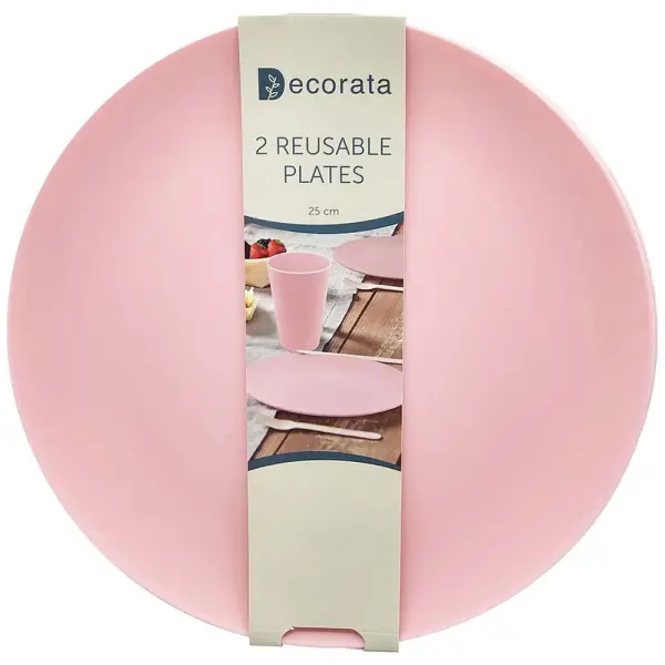 Gjenbrukbare Tallerkener Rosa Decorata