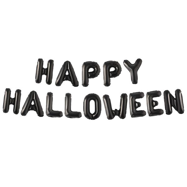 Svart Ballonggirlander Happy Halloween