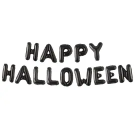 Svart Ballonggirlander Happy Halloween