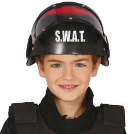 SWAT Hjelm Svart/Rød Barn
