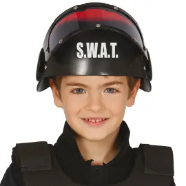 SWAT Hjelm Svart/R&oslash;d Barn