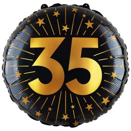 Folieballong med Stjerner og Tallet 35