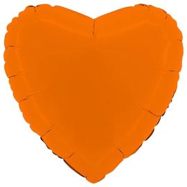 Folieballong Hjerte Oransje Matt