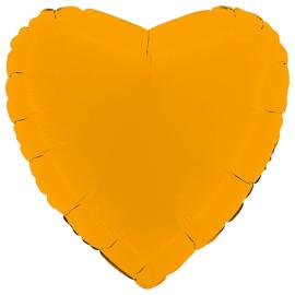 Folieballong Hjerte Sennepsgul Matt