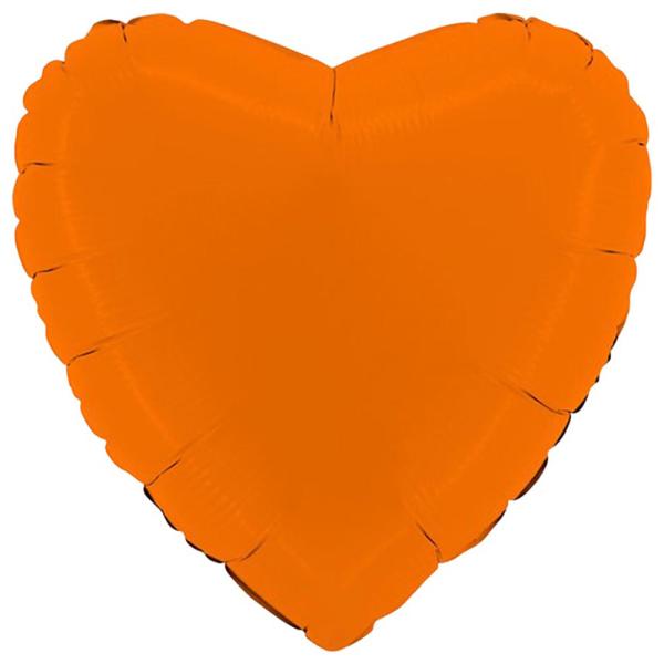 Folieballong Hjerte Oransje Matt