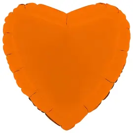 Folieballong Hjerte Oransje Matt