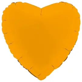 Folieballong Hjerte Sennepsgul Matt