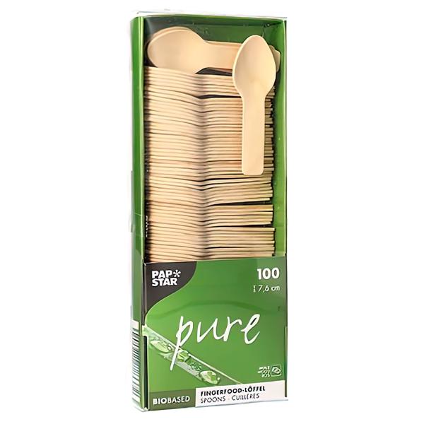 Mini Engangsskjeer Tre 100-pakning
