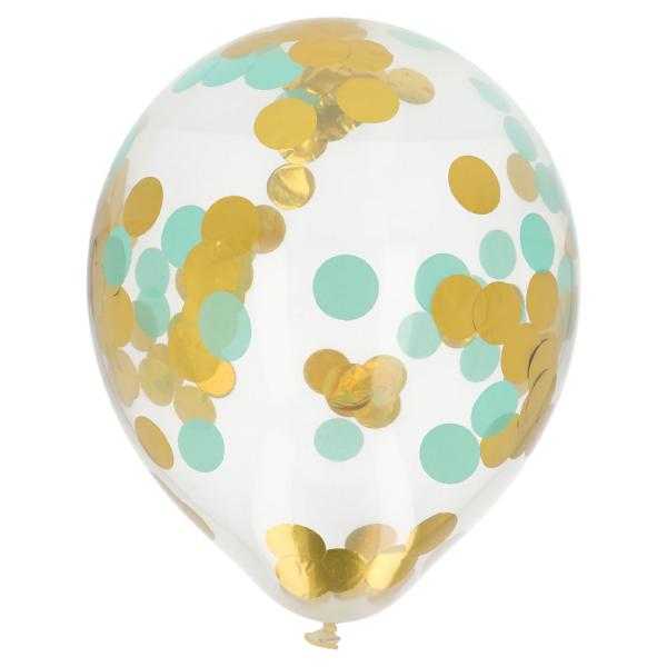 Konfettiballonger Gull & Mint