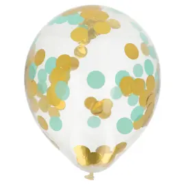 Konfettiballonger Gull & Mint