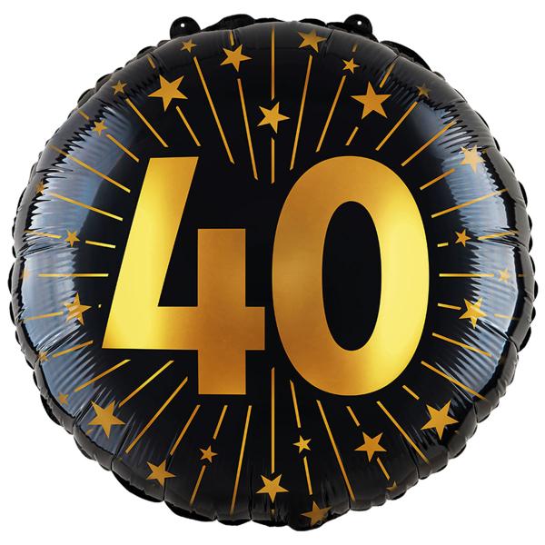 Folieballong med Stjerner og Tallet 40