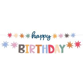 Happy Birthday Bokstav-girlander med Stjerner