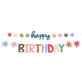 Happy Birthday Bokstav-girlander med Stjerner