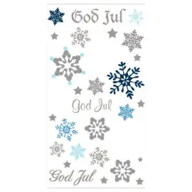 Juleklistremerker Sn&oslash;fnugg Stjerner