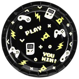 Gaming Papptallerkener Svart 23 cm