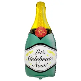 Folieballong Champagneflaske Let's Celebrate Now 83 cm