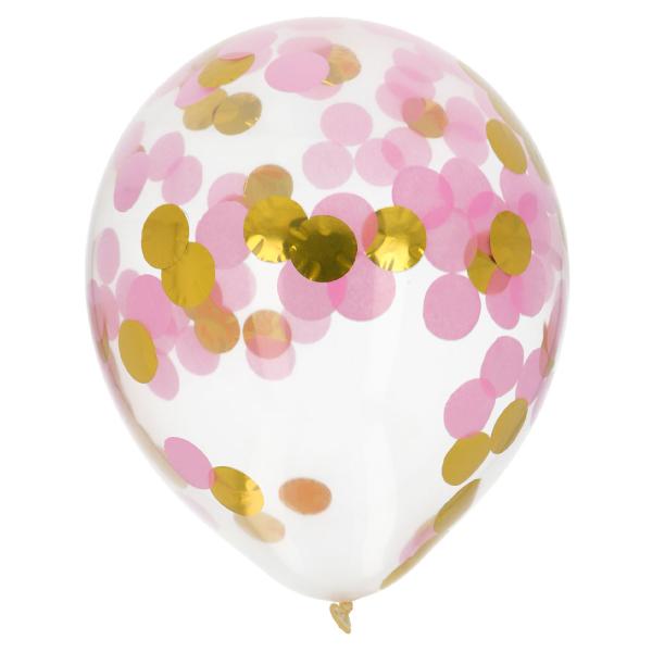 Konfettiballonger Gull & Rosa