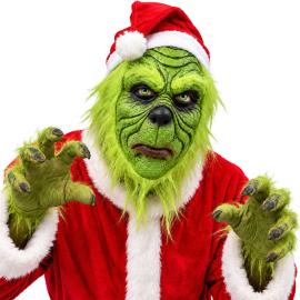 Lateksmaske Grinch Gr&oslash;nn