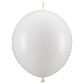 Lenkende Ballonger Metallic Hvit 20-pakning