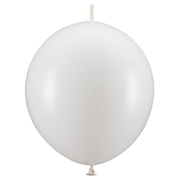 Lenkende Ballonger Metallic Hvit 20-pakning