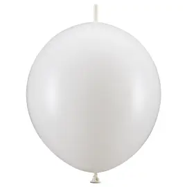 Lenkende Ballonger Metallic Hvit 20-pakning