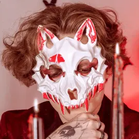 Blodig Ulveskalle Halvmaske