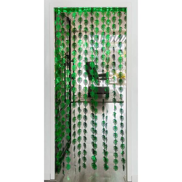 Dørforheng Palmeblad Metallic Grønn