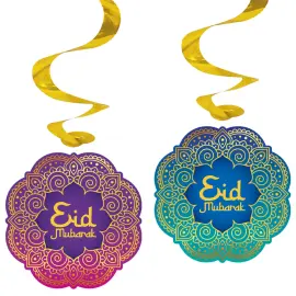 Eid Mubarak Hengende Swirls 4-pakning