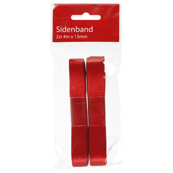 Silkebånd Rødt 13 mm 2-pakning