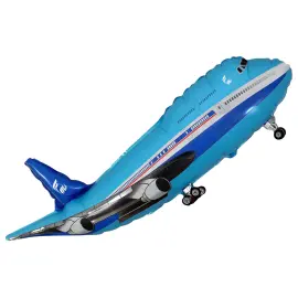 Folieballong Flymaskin Bl&aring; 100 cm
