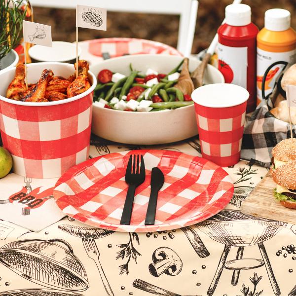 Svart Gjenbrukbart Plastbestikk 12-pakning