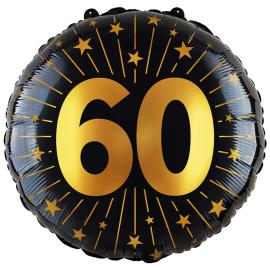 Folieballong med Stjerner og Tallet 60