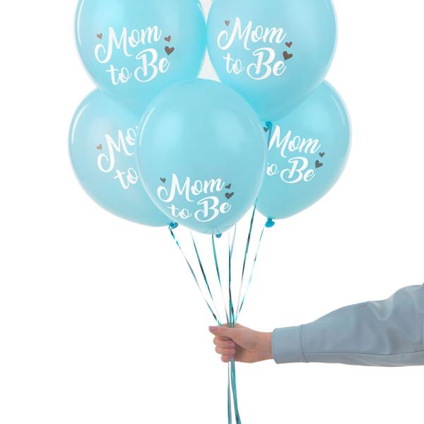 Latexballonger Mom to Be Lyseblå 50-pakning