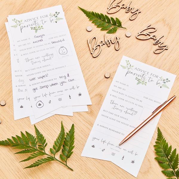 Hey Baby Advice Cards Botanical