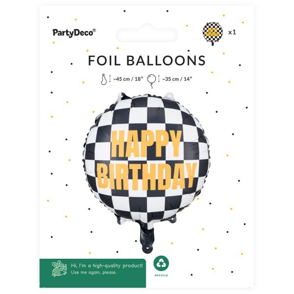Happy Birthday Folieballong Racing Flagg