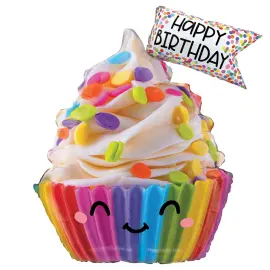 Ballong Happy Birthday Muffin 58 x 71 cm