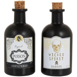 Flasker med Giftige Flaskeetiketter Halloween