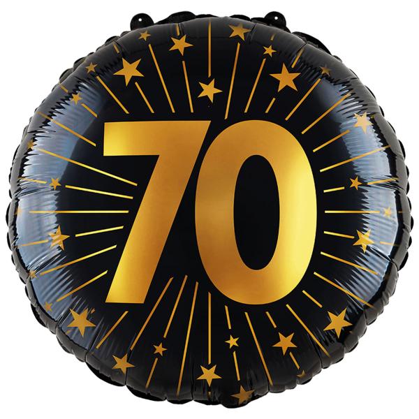 Folieballong med Stjerner og Tallet 70