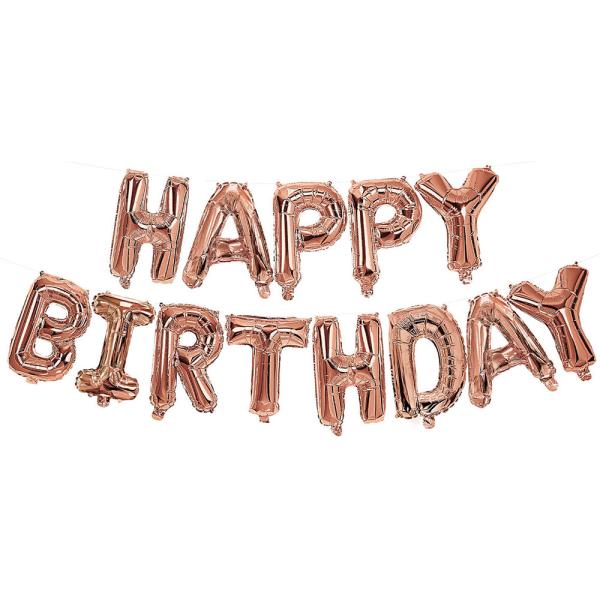 Happy Birthday Bokstavballonger Rosegull
