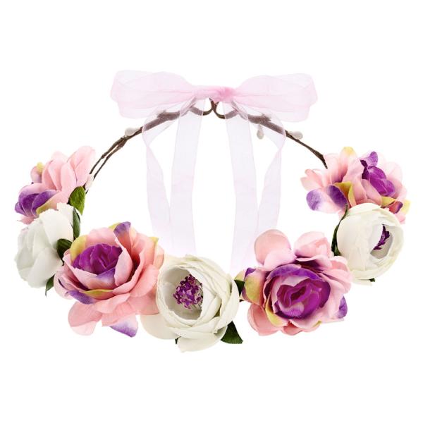 Hvit og Rosa Blomsterkrans